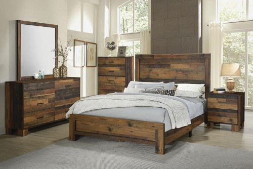 Sidney Wood Twin Panel Bed Rustic Pine / CS-223141T