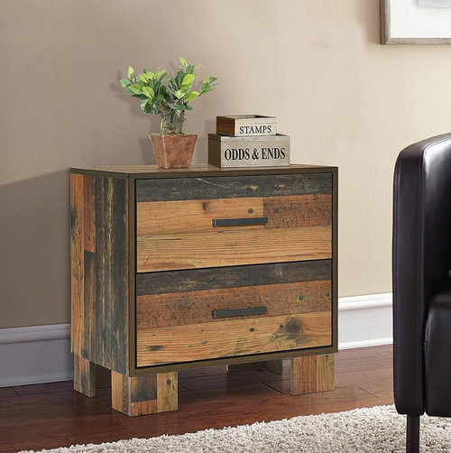 Sidney 2-drawer Nightstand Rustic Pine / CS-223142