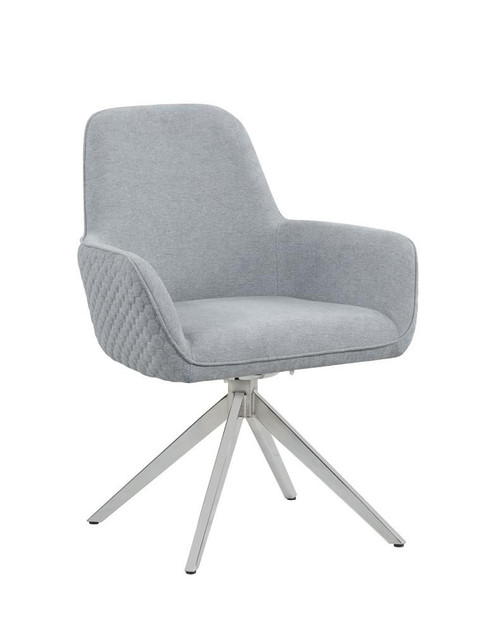 Abby Flare Arm Side Chair Light Grey and Chrome / CS-110322