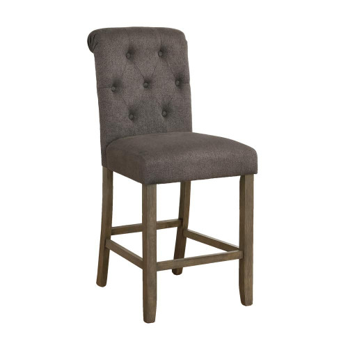 Balboa Tufted Back Counter Height Stools Grey and Rustic Brown (Set of 2) / CS-193178