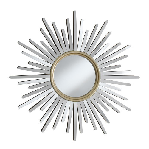 Beiwen Sunburst Wall Mirror Champagne and Silver / CS-962937