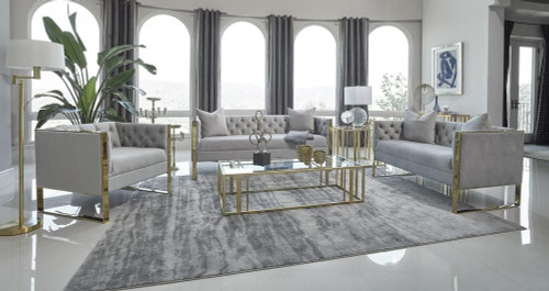 Eastbrook 2-piece Tufted Back Living Room Set Grey / CS-509111-S2