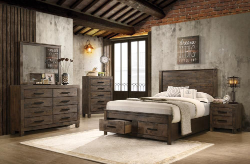 Woodmont 4-piece Eastern King Bedroom Set Golden Brown / CS-222631KE-S4