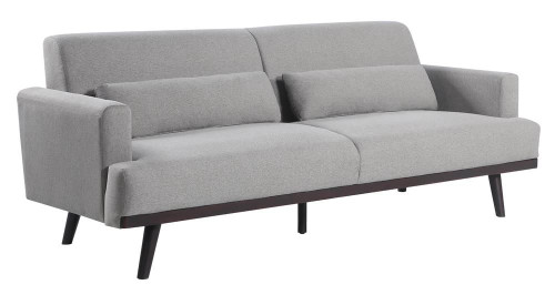 Blake Upholstered Sofa with Track Arms Sharkskin and Dark Brown / CS-511121