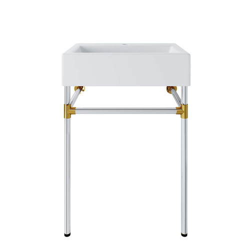 Redeem 24" Silver Stainless Steel Wall-Mount Bathroom Vanity / EEI-5538