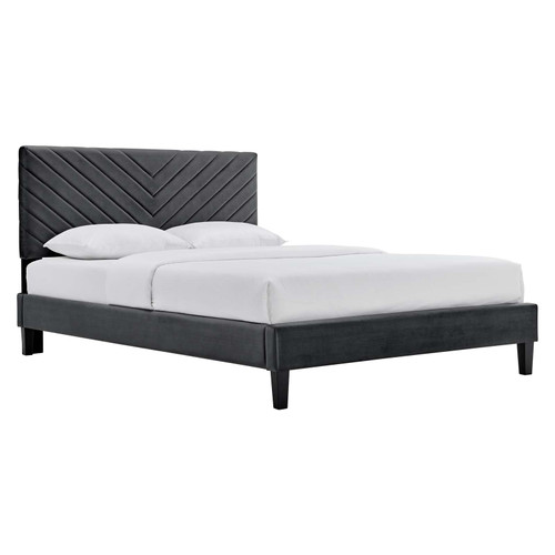 Roxanne Performance Velvet Queen Platform Bed / MOD-6285