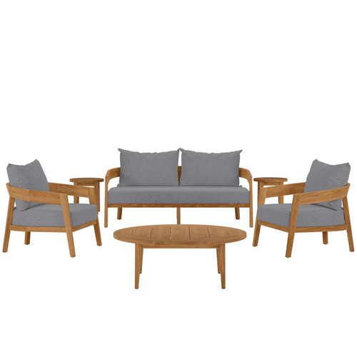 Brisbane 6-Piece Teak Wood Outdoor Patio Set / EEI-5833