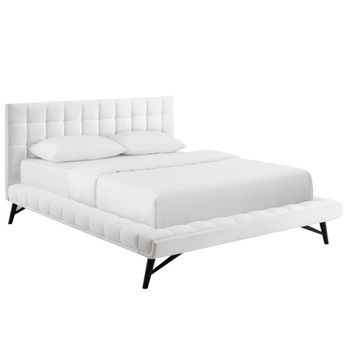 Julia Queen Biscuit Tufted Performance Velvet Platform Bed / MOD-6008