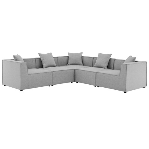 Saybrook Outdoor Patio Upholstered 5-Piece Sectional Sofa / EEI-4384