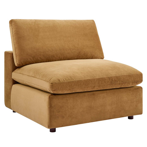 Commix Down Filled Overstuffed Performance Velvet Armless Chair / EEI-4367