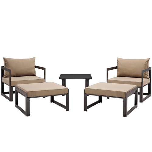 Fortuna 5 Piece Outdoor Patio Sectional Sofa Set / EEI-1721