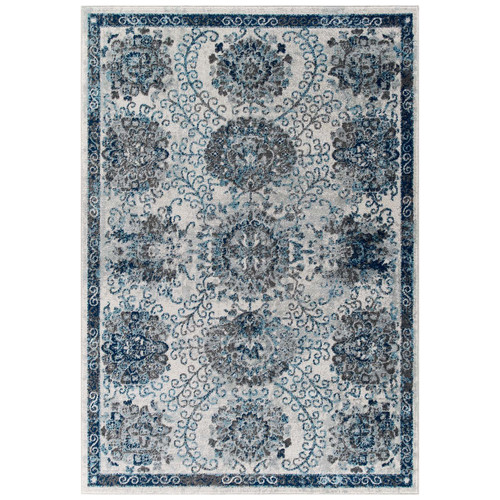 Entourage Kensie Distressed Floral Moroccan Trellis 8x10 Area Rug / R-1173-810