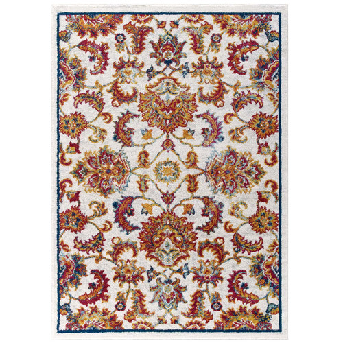 Entourage Azami Distressed Vintage Floral Lattice 5x8 Area Rug / R-1171-58