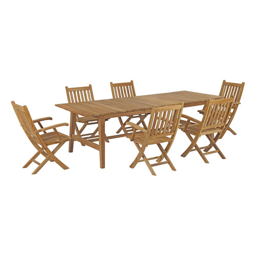 Marina 7 Piece Outdoor Patio Teak Dining Set / EEI-3310