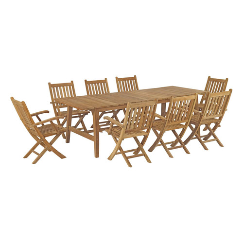 Marina 9 Piece Outdoor Patio Teak Dining Set / EEI-3314