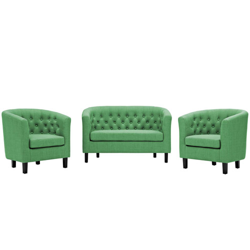 Prospect 3 Piece Upholstered Fabric Loveseat and Armchair Set / EEI-3149