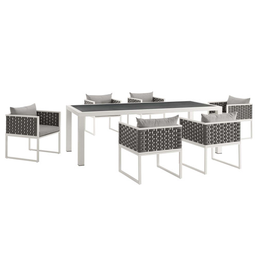 Stance 7 Piece Outdoor Patio Aluminum Dining Set / EEI-3185