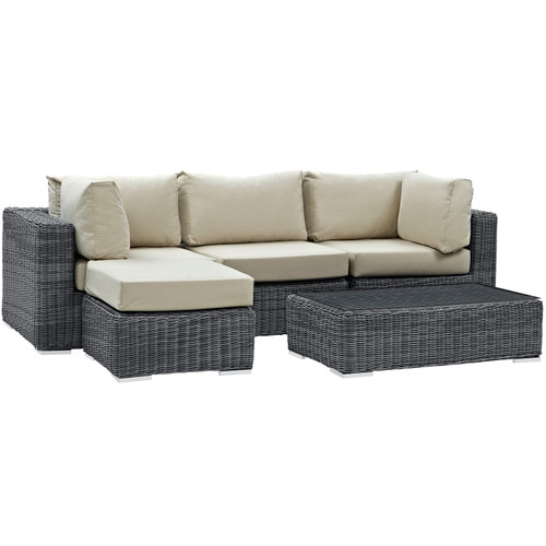 Summon 5 Piece Outdoor Patio Sunbrella® Sectional Set / EEI-1904