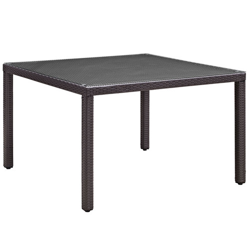 Convene 47" Square Outdoor Patio Glass Top Dining Table / EEI-1914