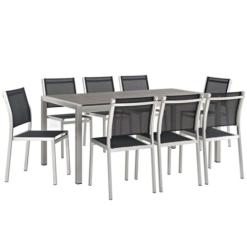 Shore 9 Piece Outdoor Patio Aluminum Dining Set / EEI-2583