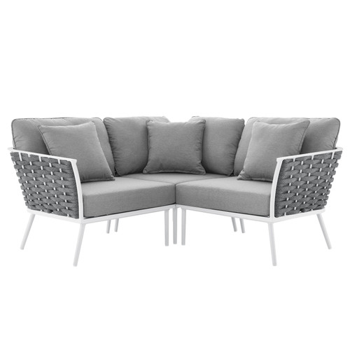 Stance Outdoor Patio Aluminum Small Sectional Sofa / EEI-5752