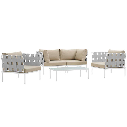 Harmony 5  Piece Outdoor Patio Aluminum Sectional Sofa Set / EEI-2623