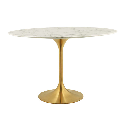 Lippa 48" Oval Artificial Marble Dining Table / EEI-3216