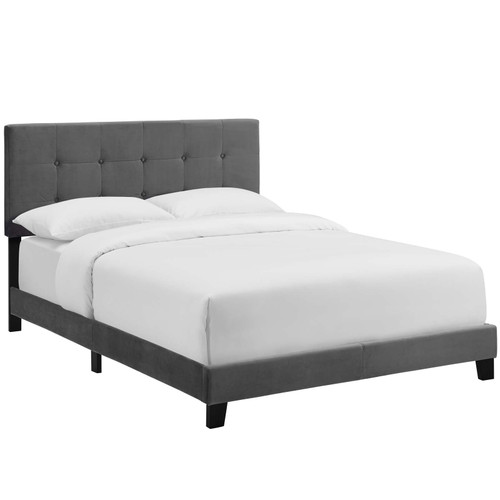 Amira Queen Performance Velvet Bed / MOD-5867