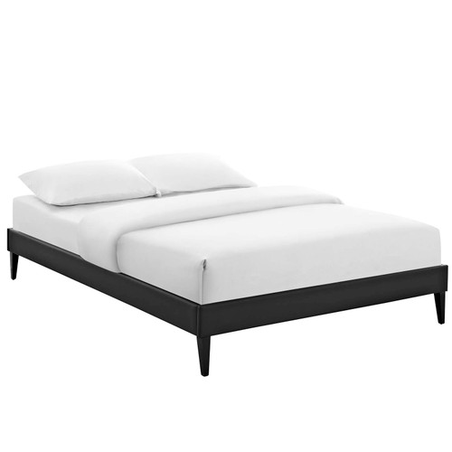 Tessie Vinyl Queen Bed Frame with Squared Tapered Legs / MOD-5898