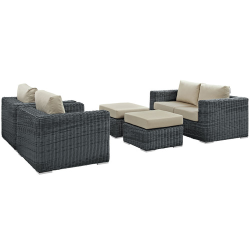 Summon 5 Piece Outdoor Patio Sunbrella® Sectional Set / EEI-1893