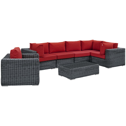 Summon 7 Piece Outdoor Patio Sunbrella® Sectional Set / EEI-1892