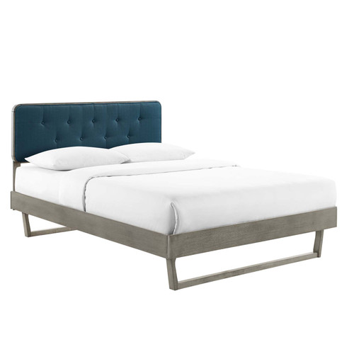 Bridgette Queen Wood Platform Bed With Angular Frame / MOD-6387