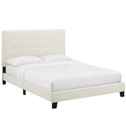 Melanie King Tufted Button Upholstered Performance Velvet Platform Bed / MOD-5823