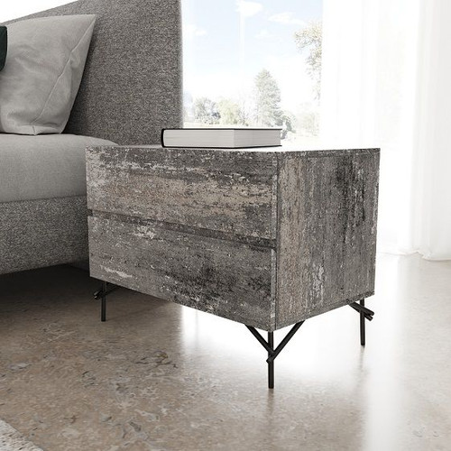 Nova Domus Aria - Italian Modern Multi Grey with texture Nightstand / VGAC-ARIA-NS