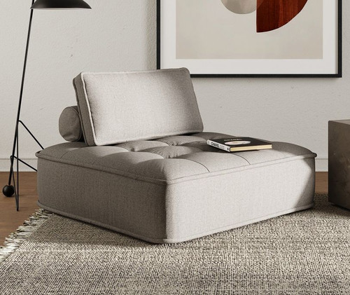 Divani Casa Nolden - Modern Modular Grey Fabric Armless Seat / VGKN-K8542-AS-G-ALS