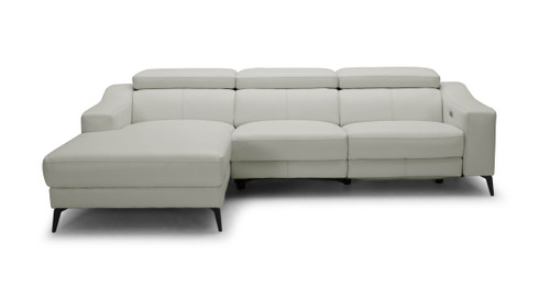 Modrest Rampart - Modern L-Shape LAF White Leather Sectional Sofa with 1 Recliner / VGKM-5325-LAF-WHT-SECT