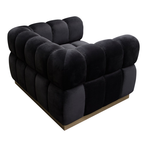 Image Low Profile Chair in Black Velvet w/ Brushed Gold Base / IMAGECHBL