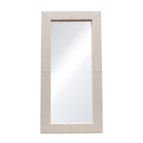 Luxe Free-Standing Mirror w/ Locking Easel Mechanism in Sand Linen Fabric / LUXEMISD