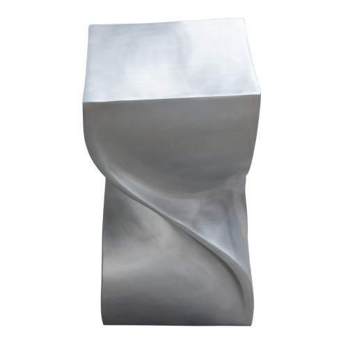 Spire Square Accent Table in Casted Aluminum in Nickel Finish / SPIREATNI