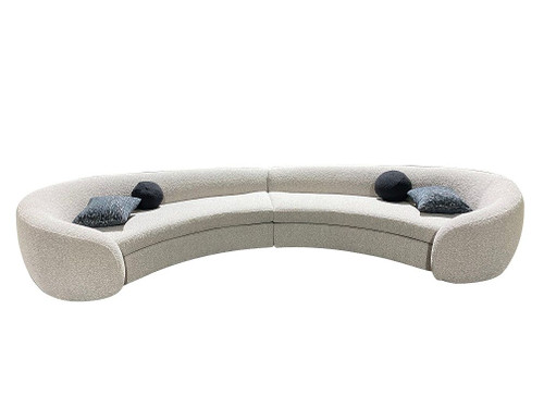 Modrest - Kilmer Modern Grey Curved Fabric Sectional Sofa / VGOD-ZW-22017