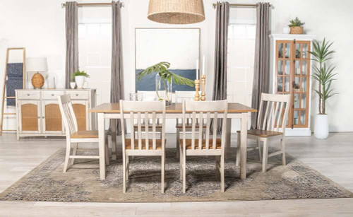 Kirby 7-piece Dining Set Natural and Rustic Off White / CS-192691-S7