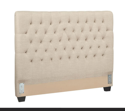 Chloe Tufted Upholstered Full Headboard Oatmeal / CS-300007FB1