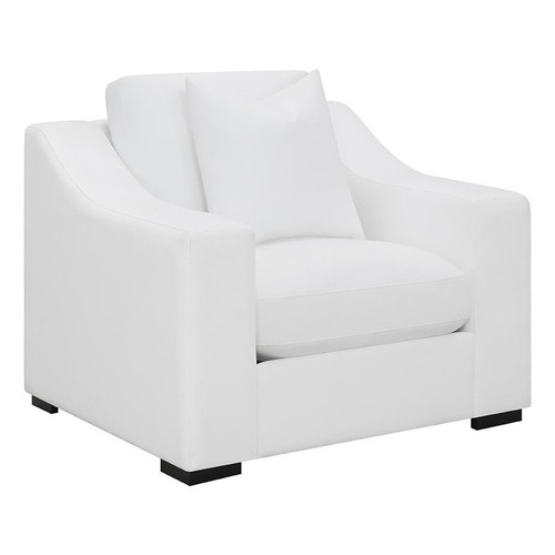 Ashlyn Upholstered Sloped Arms Chair White / CS-509893