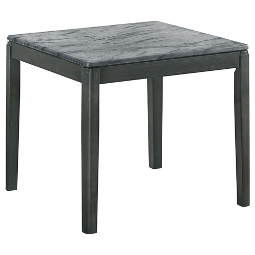 Mozzi Square End Table Faux Grey Marble and Black / CS-753517