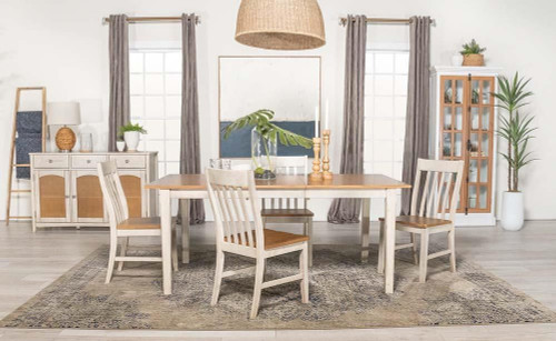 Kirby 5-piece Dining Set Natural and Rustic Off White / CS-192691-S5