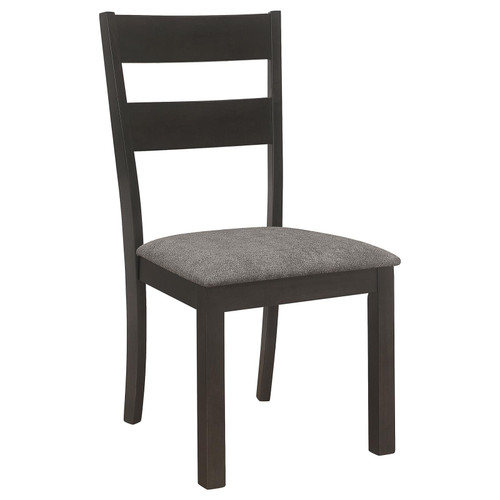 Jakob Upholstered Side Chairs with Ladder Back (Set of 2) Grey and Black / CS-115132