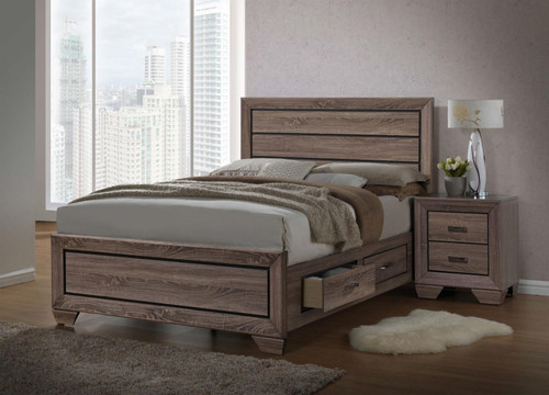 Kauffman 4-piece California King Bedroom Set Washed Taupe / CS-204190KW-S4