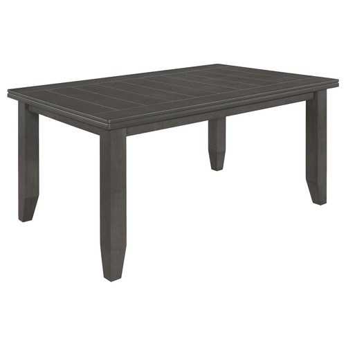 Dalila Rectangular Plank Top Dining Table Dark Grey / CS-102721GRY