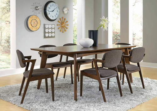 Malone 7-piece Rectangular Dining Set Dark Walnut and Brown / CS-105351-S7