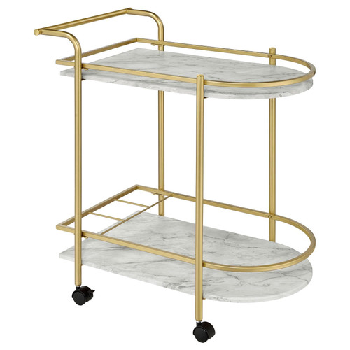 Desiree 2-tier Bar Cart with Casters Gold / CS-181377